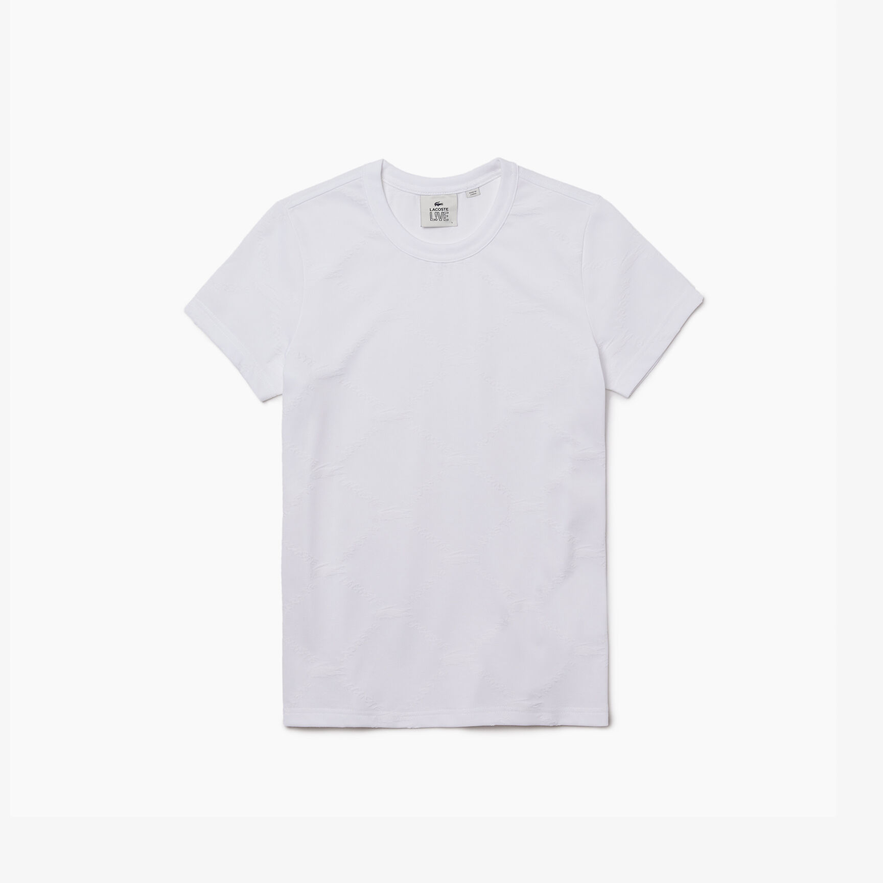 Women’s Lacoste LIVE Crew neck Monogram Patterned T-shirt Women’s Lacoste LIVE Crew neck Monogram Patterned T-shirt