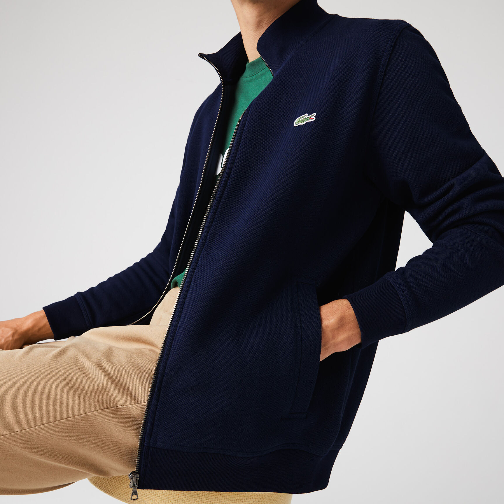 جاكيت صوف بيكيه بياقة قائمة وسحّاب للرجال جاكيت صوف بيكيه بياقة قائمة وسحّاب للرجال