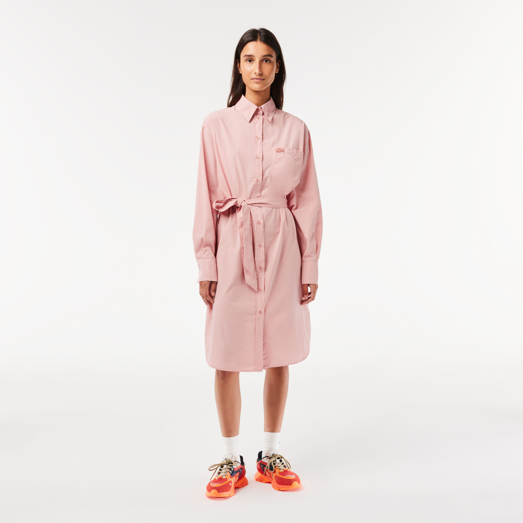 Women&rsquo;s Lacoste Loose Fit Cotton Poplin Shirt Dress - EF5881-00-K86
