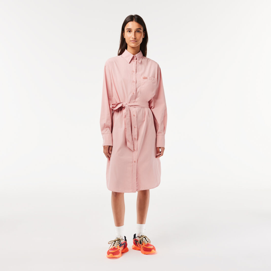 Women’s Lacoste Loose Fit Cotton Poplin Shirt Dress - EF5881-00-K86