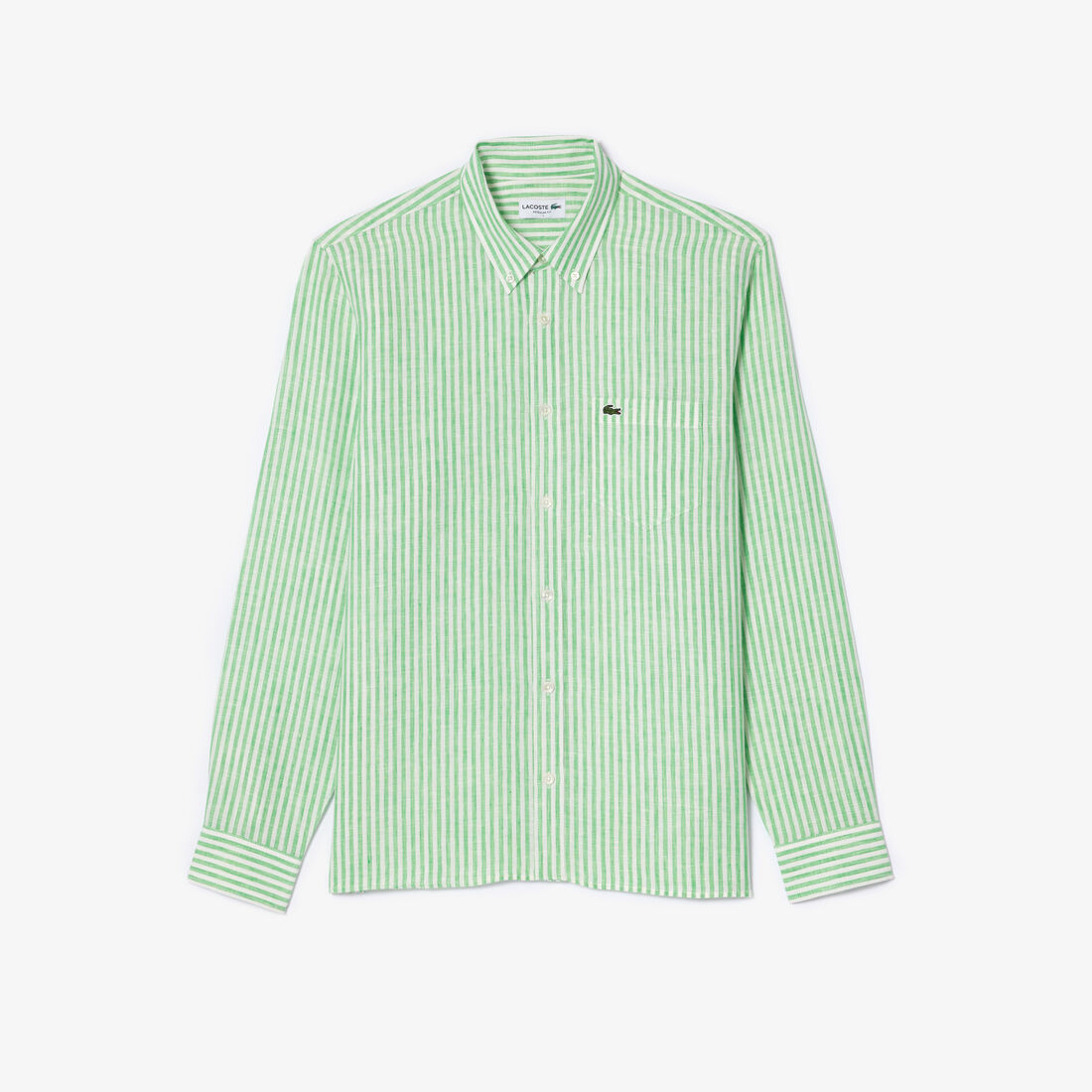 قميص كتان مخطط بقصّة عادية Regular Fit Linen Shirt - CH6985-00-IRB