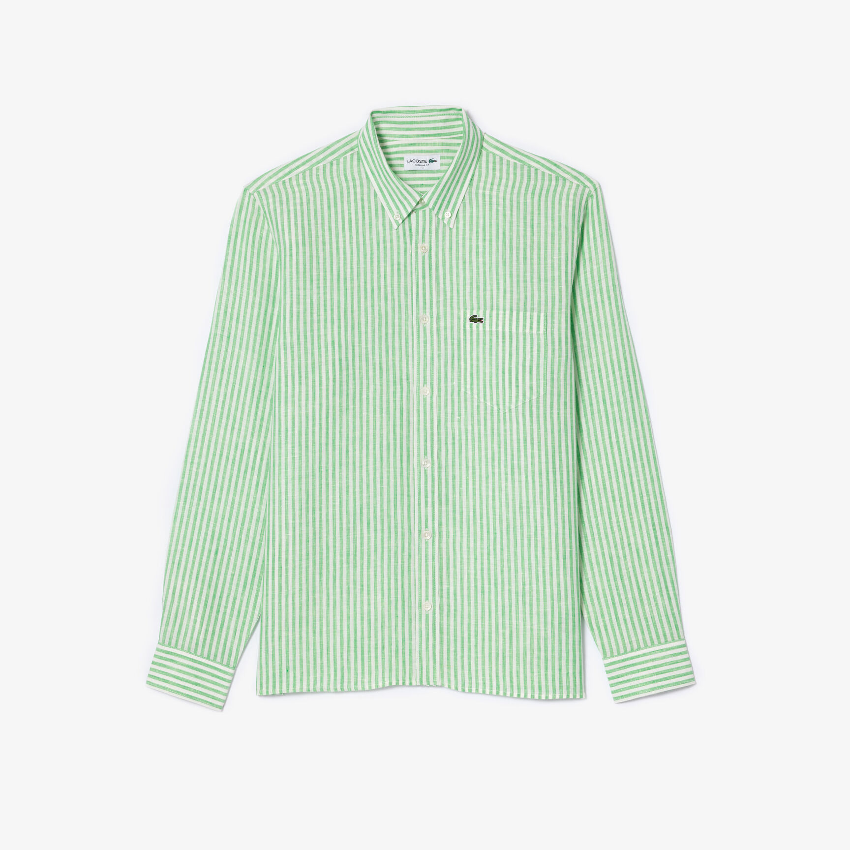 قميص كتان مخطط بقصّة عادية Regular Fit Linen Shirt - CH6985-00-IRB