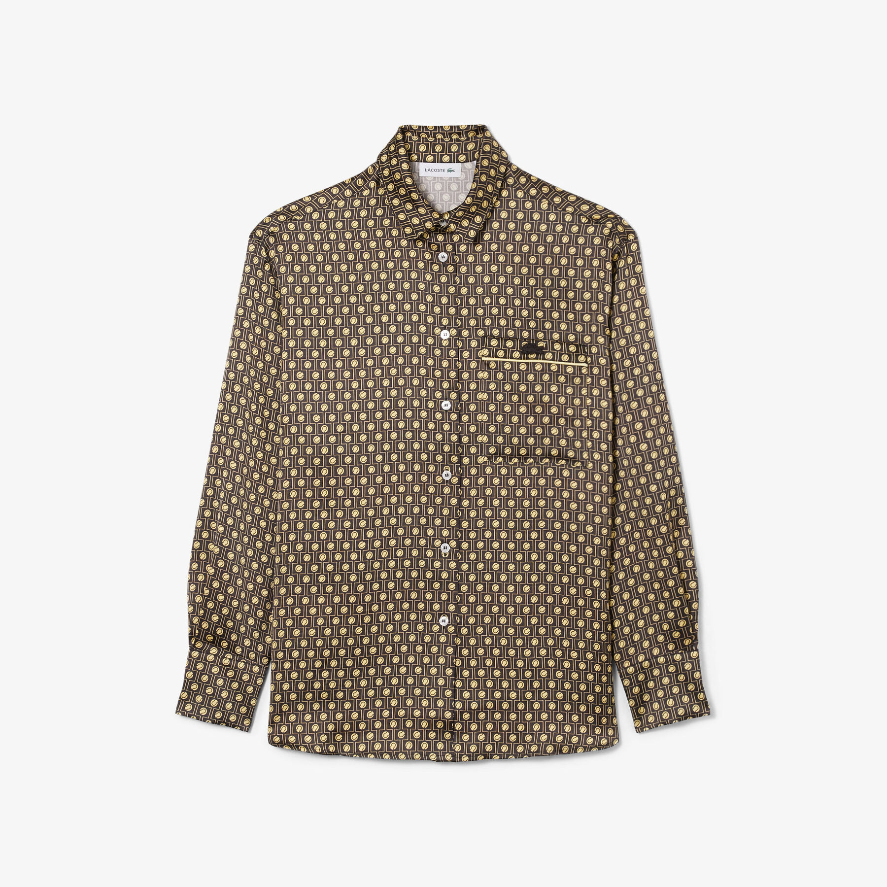 Oversized Printed Satin Shirt lacoste oversized printed satin shirt