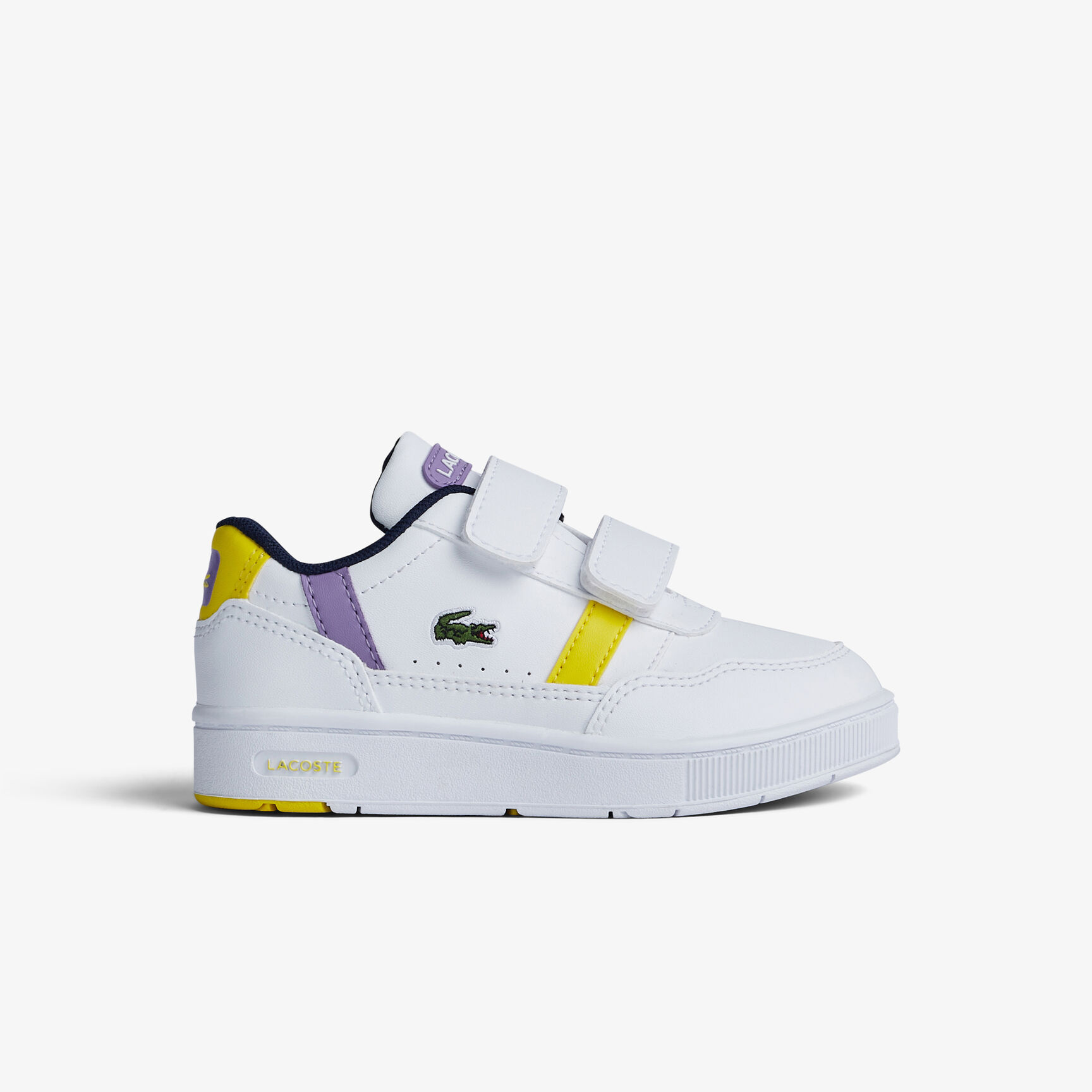 سنيكرز لاكوست تي كليب من خامات صناعية بتفاصيل ملونة للرضع سنيكرز لاكوست تي كليب من خامات صناعية بتفاصيل ملونة للرضع