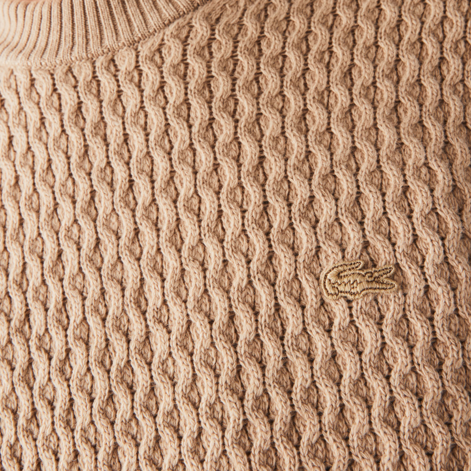 Men's Crew Neck Wool And Cashmere Cable 