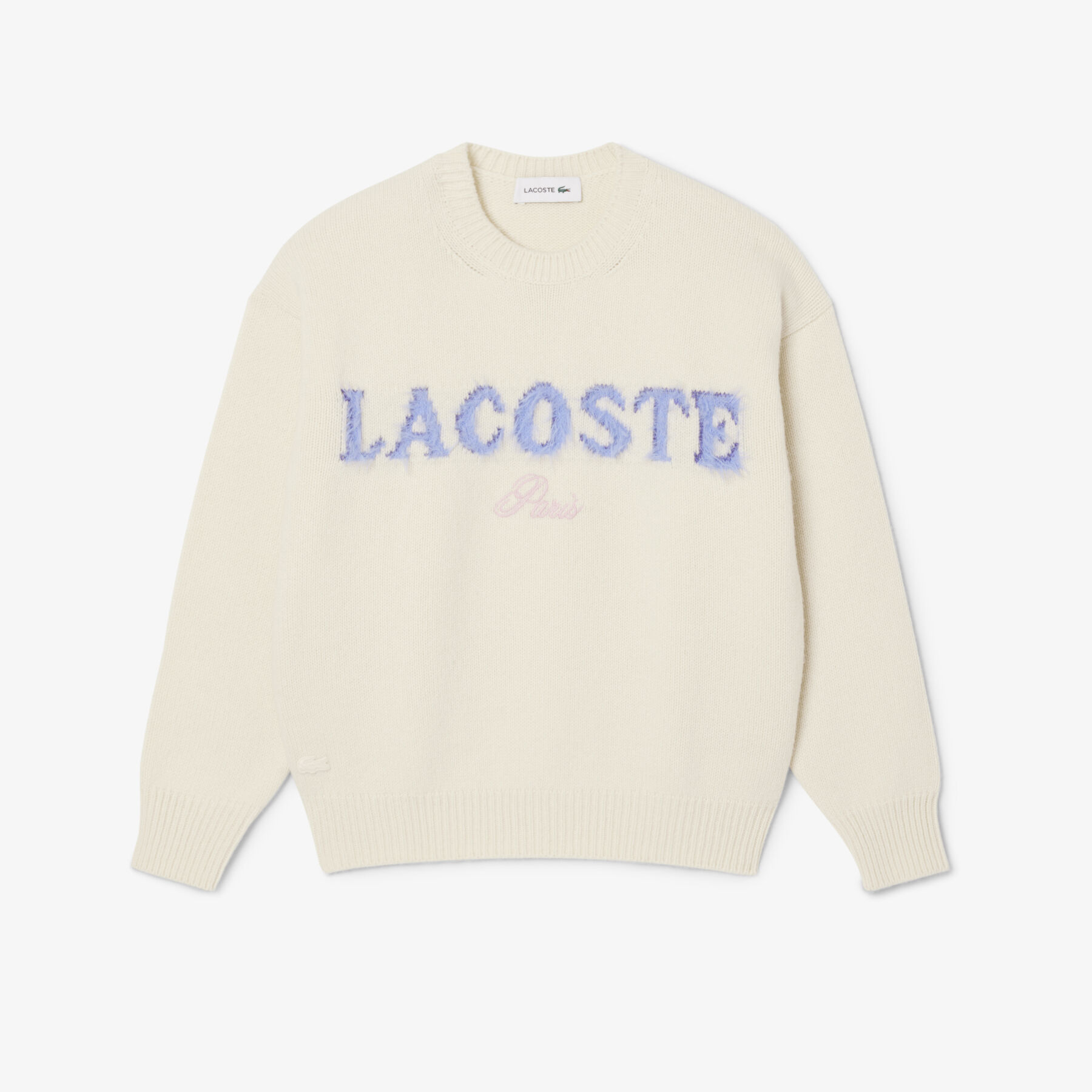 سترة صوفية إنتارسيا ممشطة بشعار الماركة Intarsia Branded Carded Wool Sweater - AF6832-00-XFJ