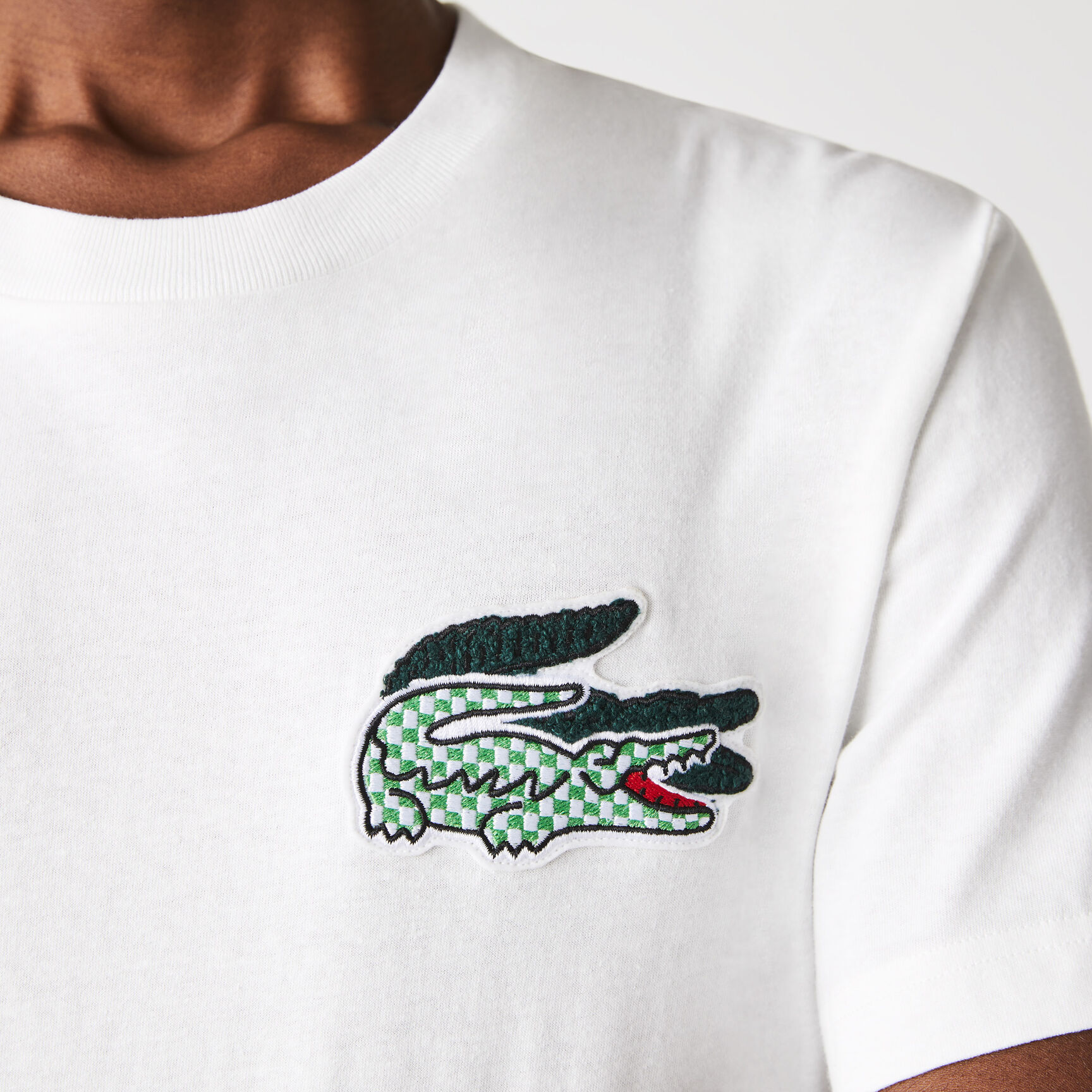 Men's Heritage Crocodile Badge Crew Neck Cotton TShirt Lacoste AE