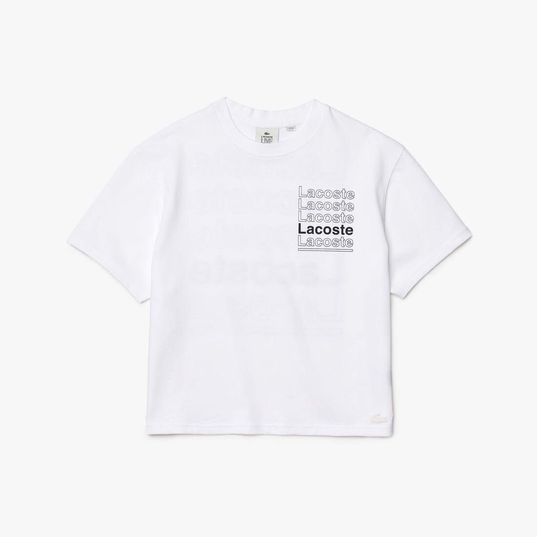 Women’s Lacoste L!VE Crew Neck Loose Print Cotton T-shirt Women’s Lacoste L!VE Crew Neck Loose Print Cotton T-shirt