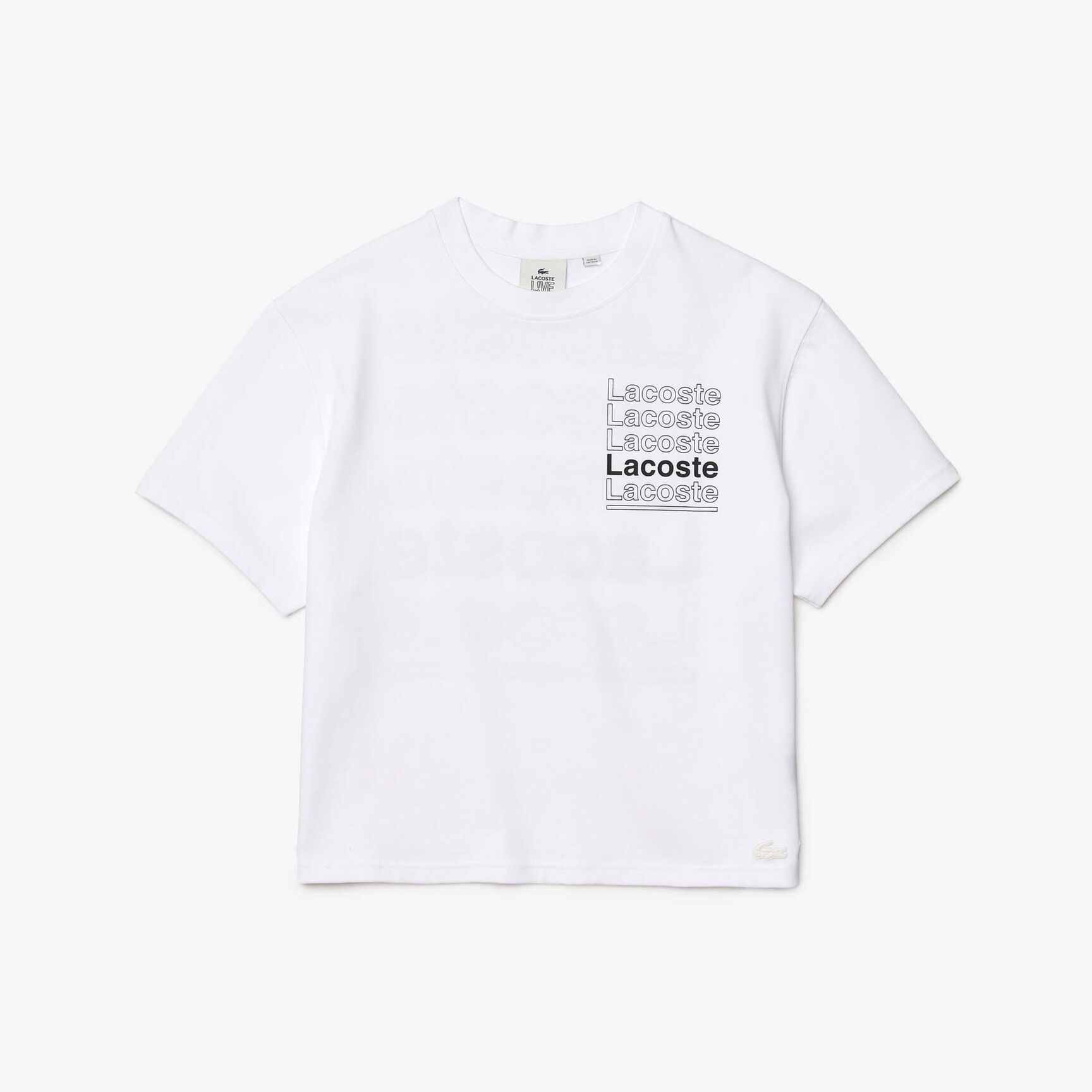 Women’s Lacoste L!VE Crew Neck Loose Print Cotton T-shirt Women’s Lacoste L!VE Crew Neck Loose Print Cotton T-shirt