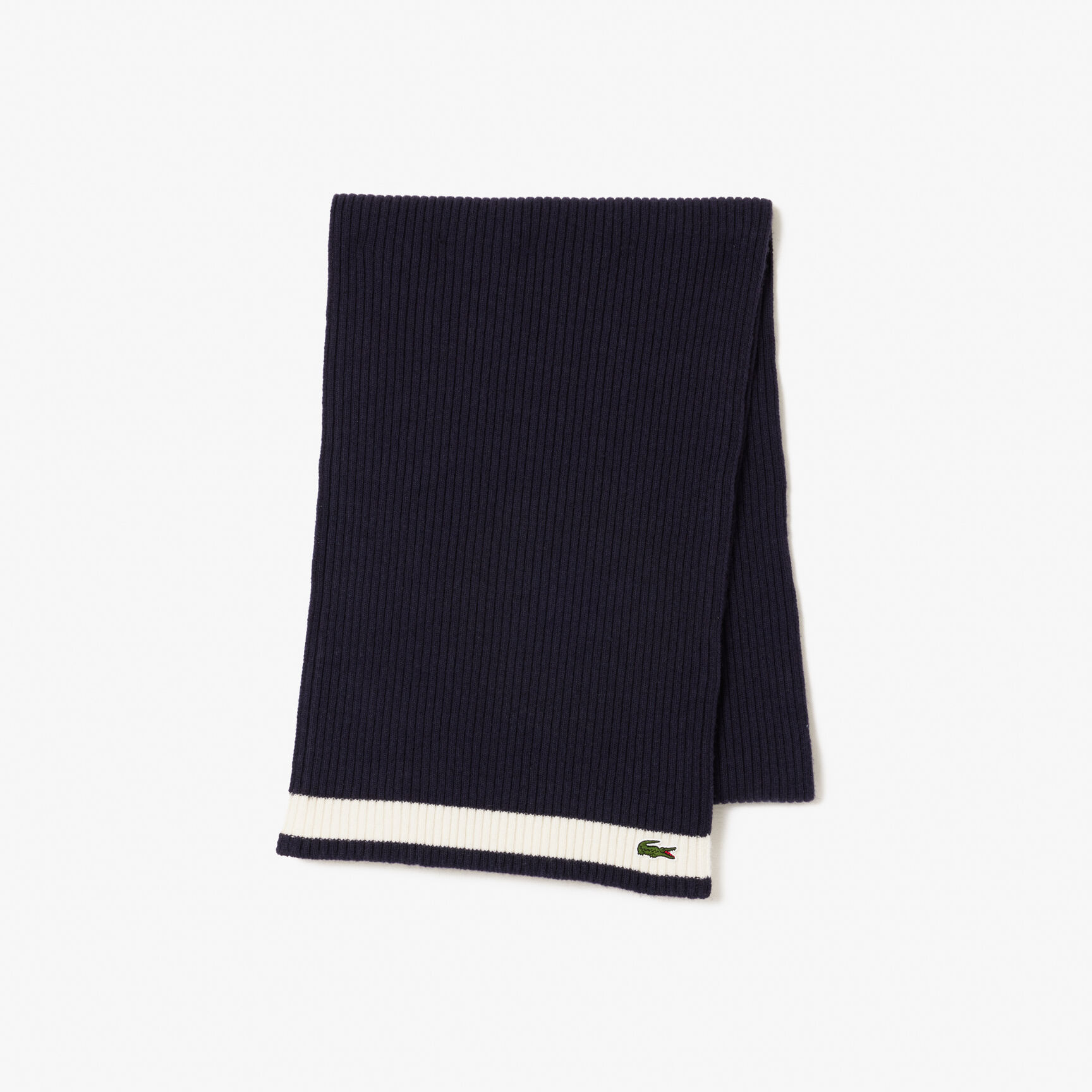 Unisex Lacoste Ribbed Wool Scarf - RE0058-00-HHW
