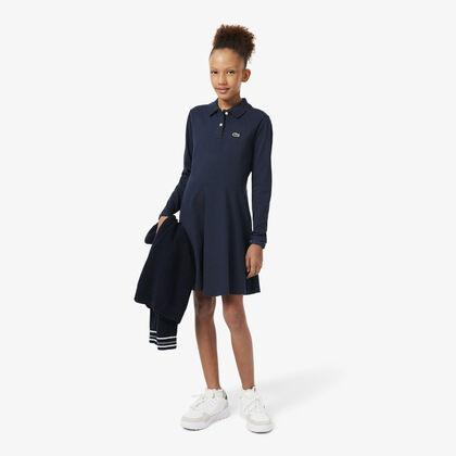 lacoste long sleeved stretch pique dress