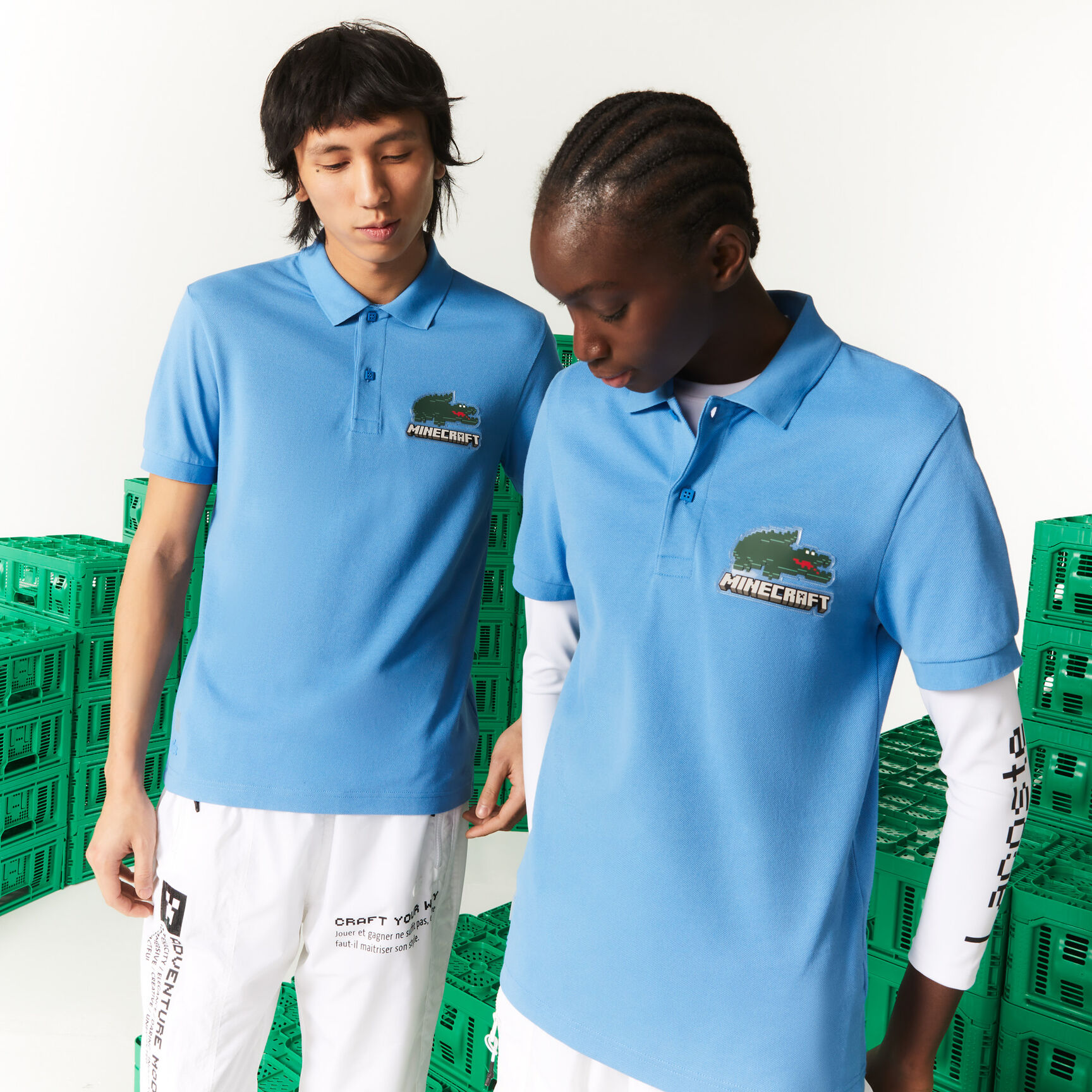 تيشيرت بولو قطن عضوي بقصة كلاسيكية للجنسين مجموعة Lacoste x Minecraft تيشيرت بولو قطن عضوي بقصة كلاسيكية للجنسين مجموعة Lacoste x Minecraft