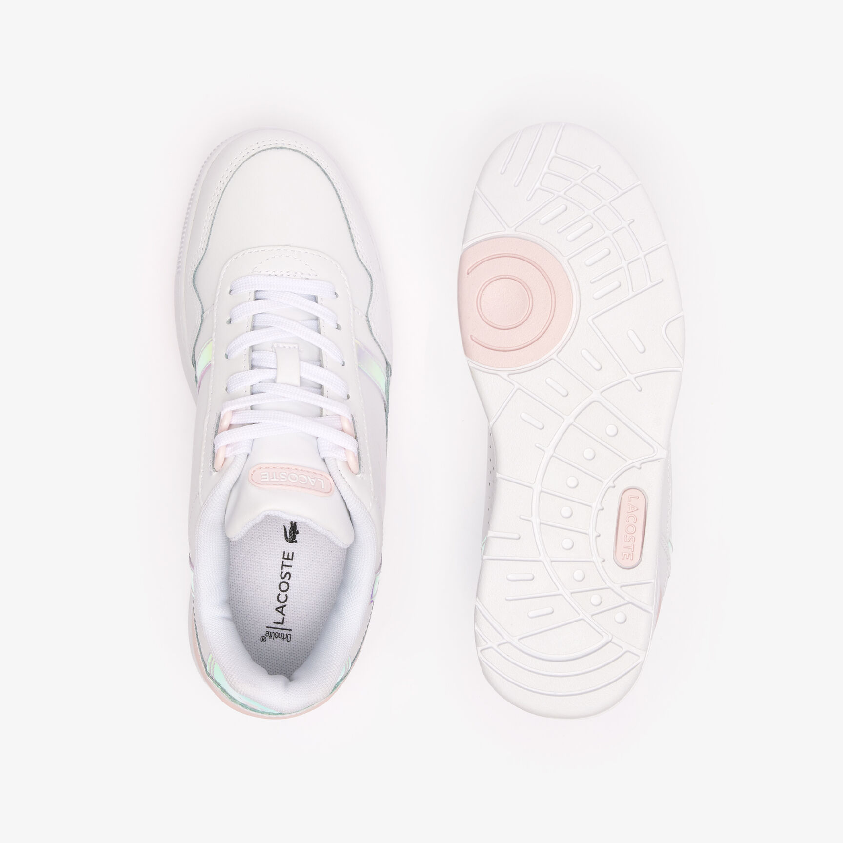 حذاء رياضي نسائي مصنوع من الجلد بلون الباستيل T-Clip Women's T-Clip Pastel Accent Leather Trainers - 47SFA0061-1Y9