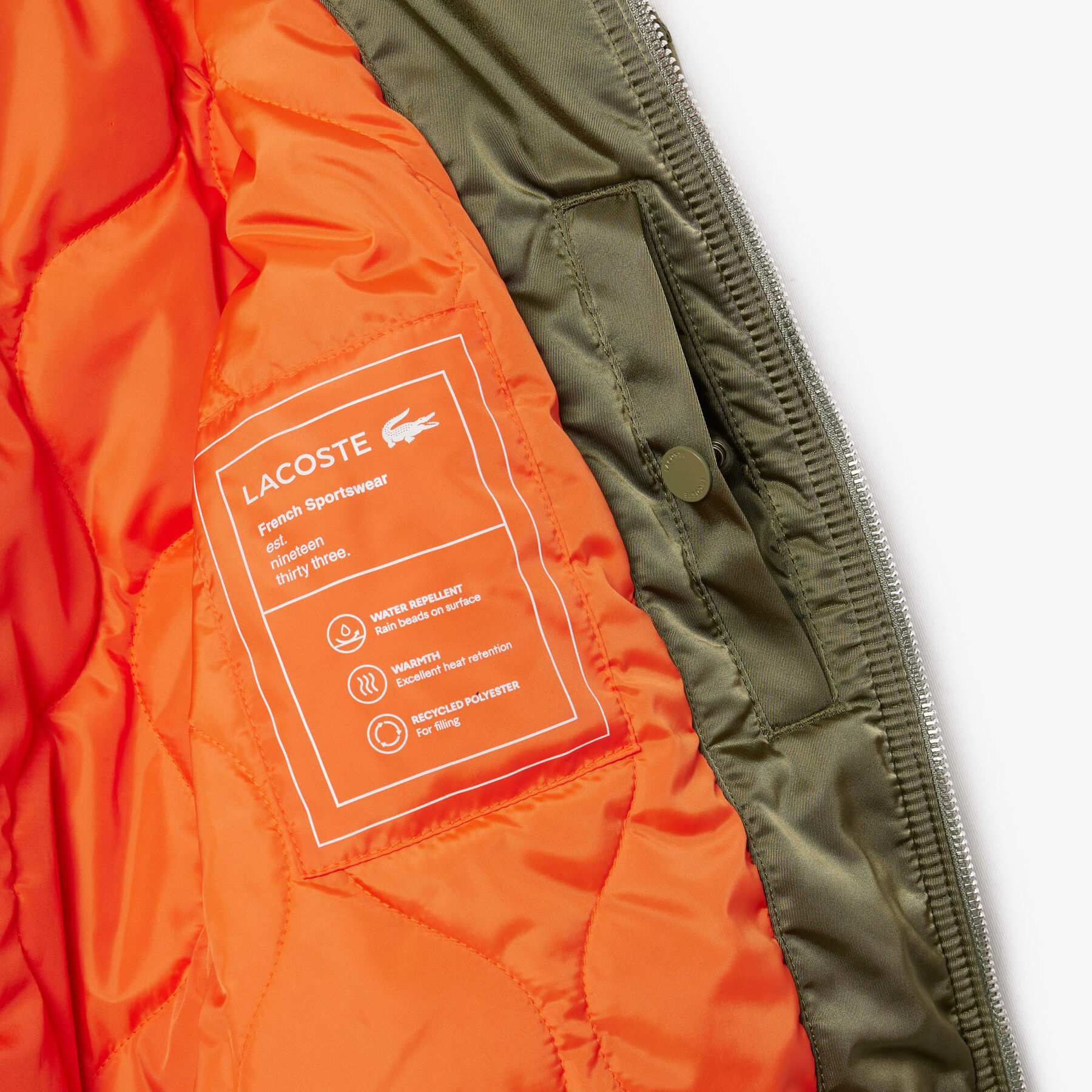 Water-Repellent Padded Bomber Jacket lacoste water repellent padded bomber jacket