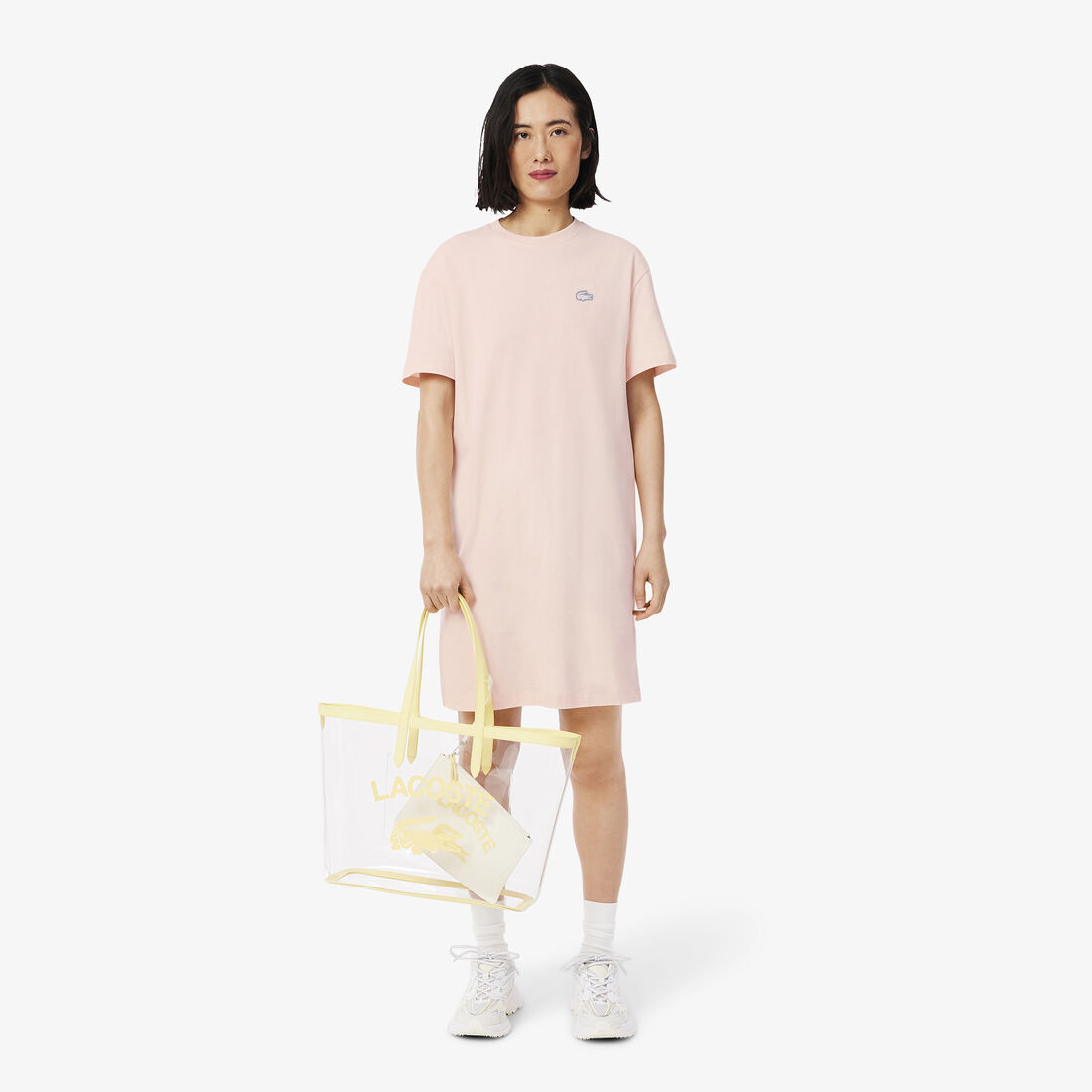 فستان تي شيرت من القطن الجيرسي كبير الحجم Oversized Cotton Jersey T-shirt Dress - EF2864-00-HCZ