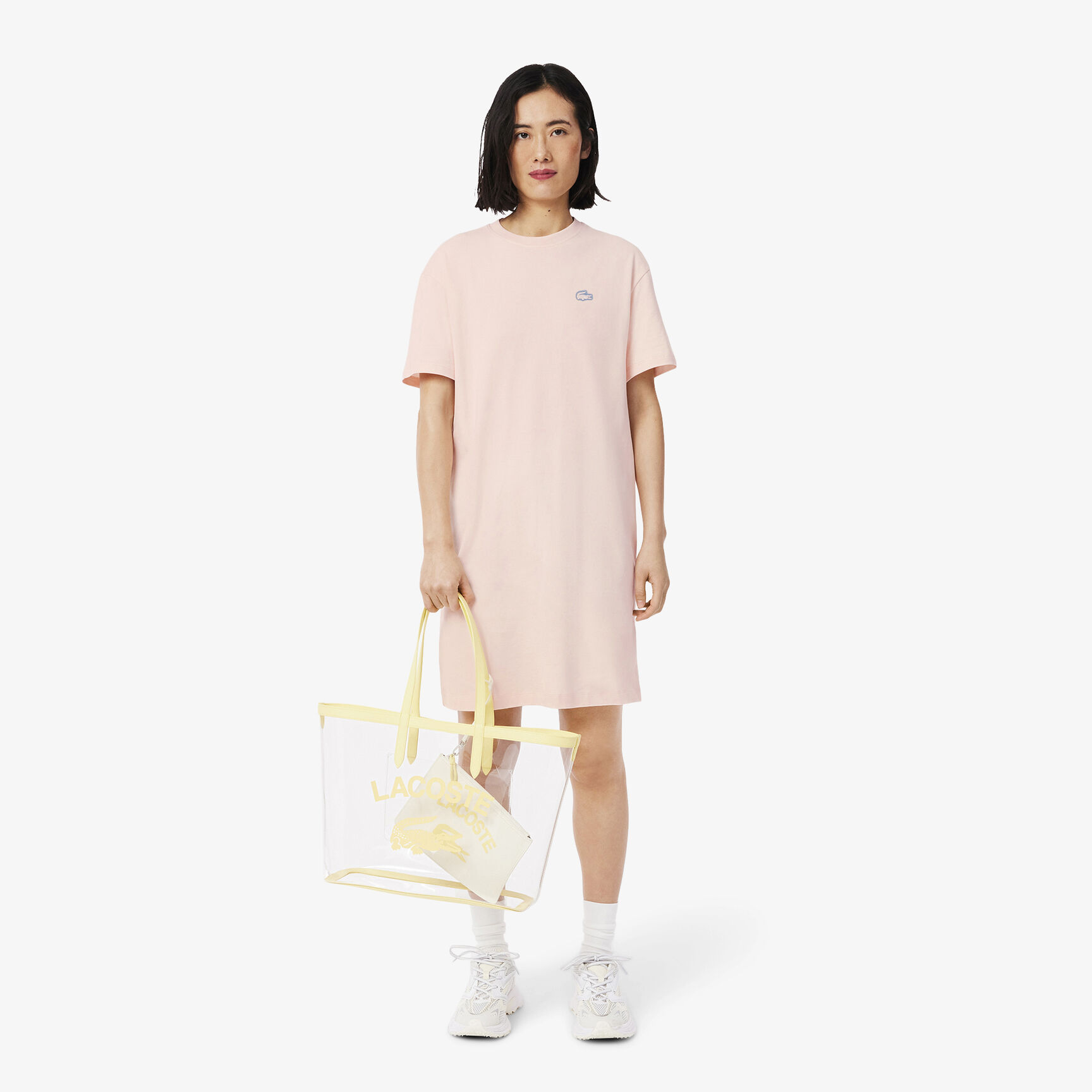 فستان تي شيرت من القطن الجيرسي كبير الحجم Oversized Cotton Jersey T-shirt Dress - EF2864-00-HCZ