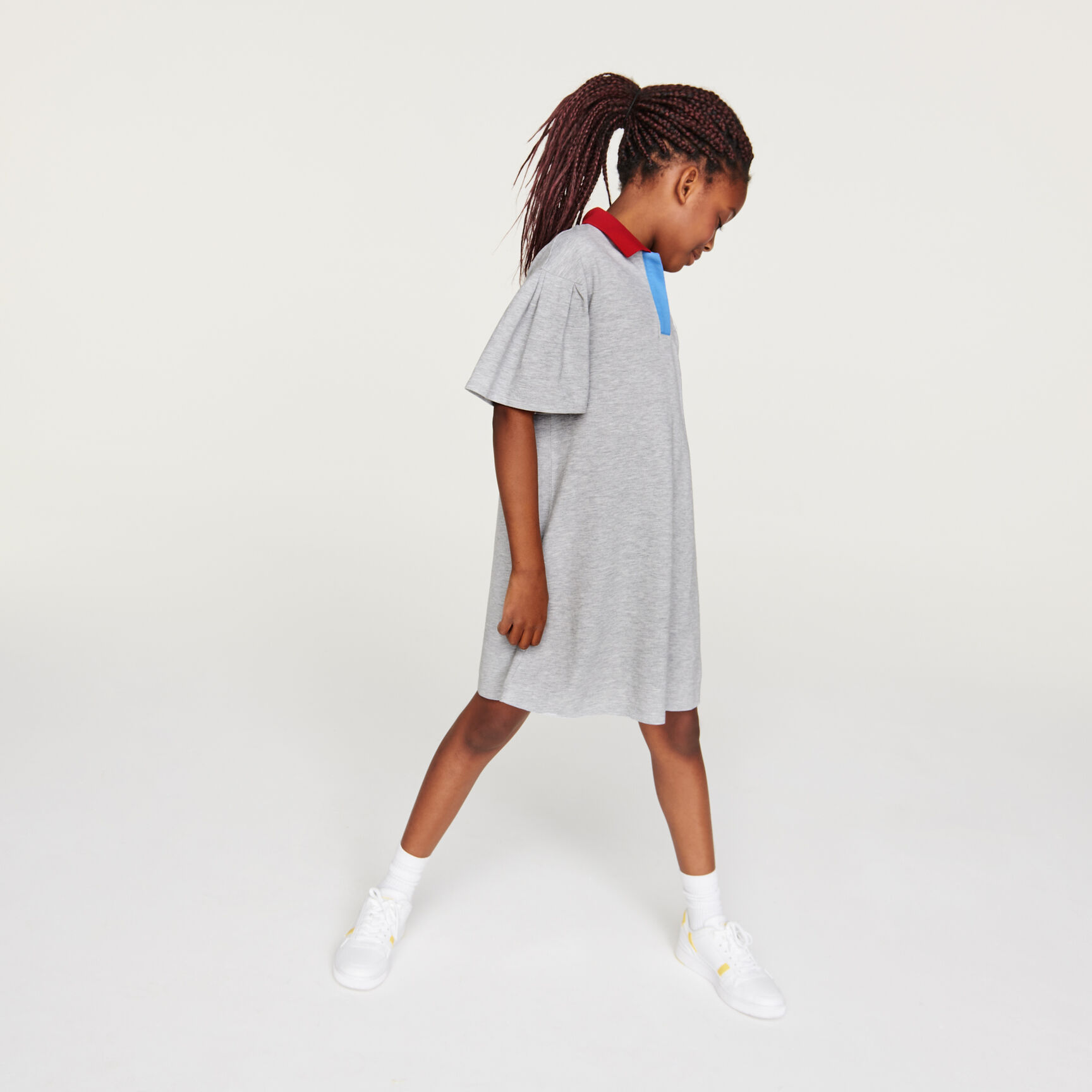 Girls&rsquo; Flounced Sleeve Cotton Polo Dress