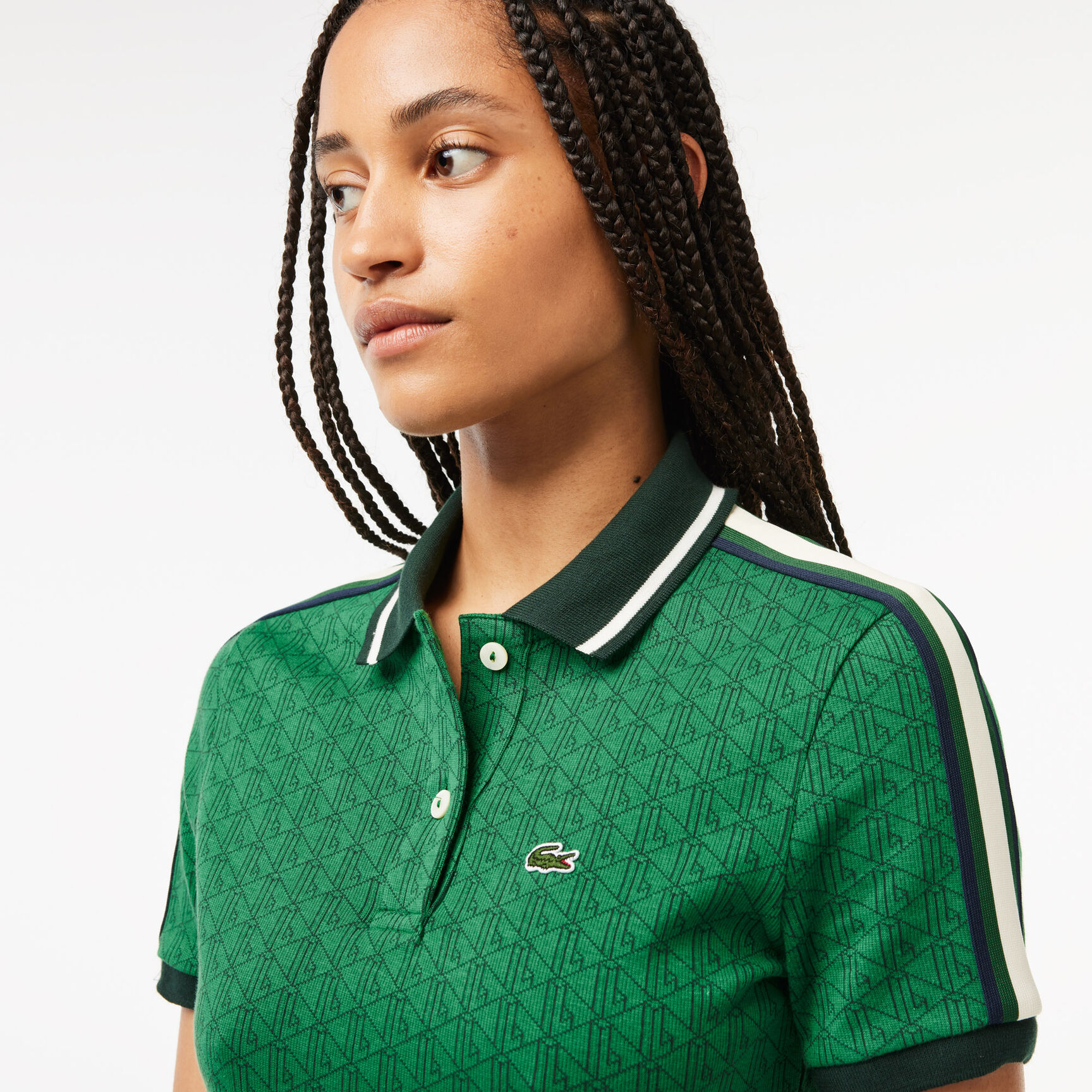 معطف ترنش لاكوست بقصّة فضفاضة للنساء Slim Fit Lacoste Monogram Jacquard Dress - EF1676-00-QIJ