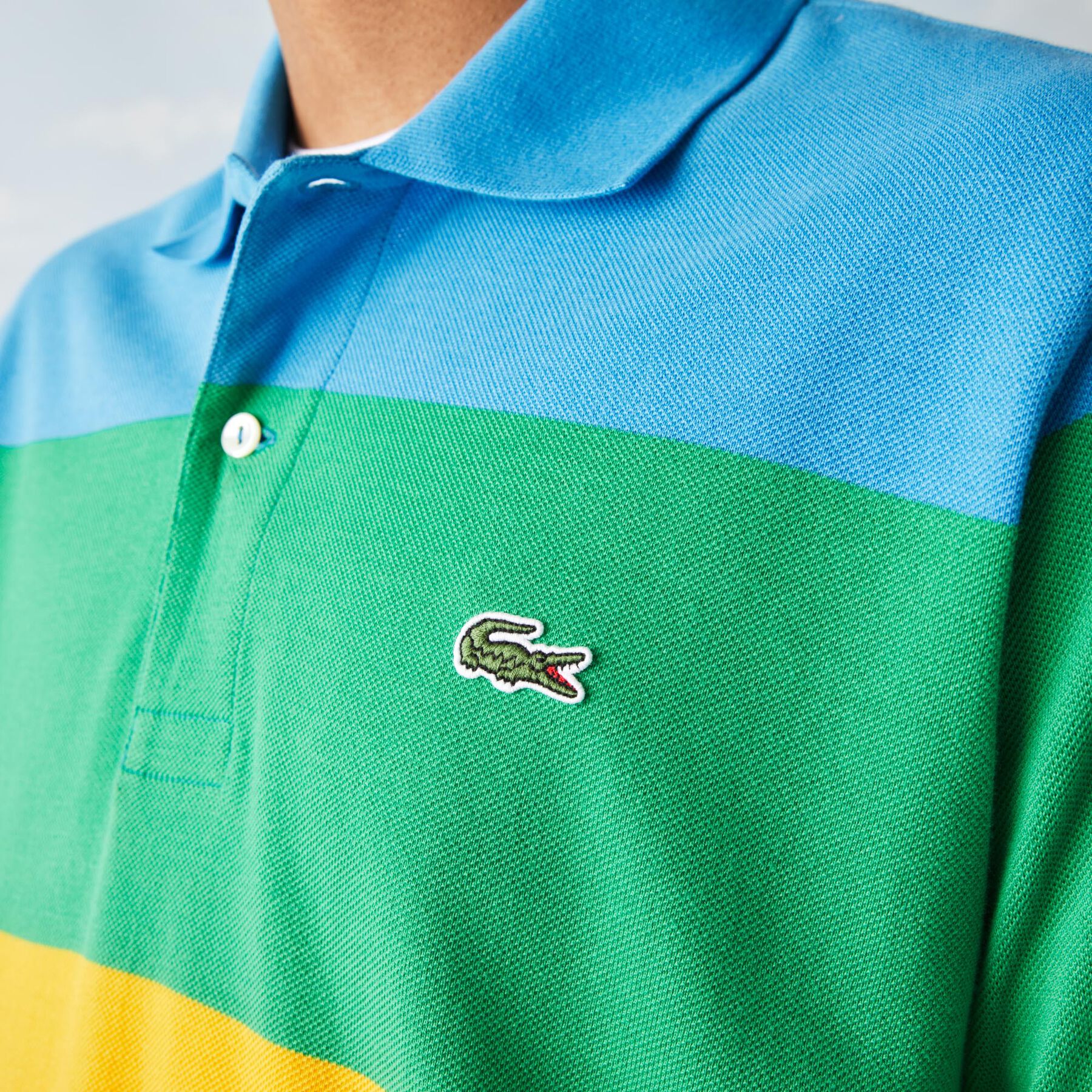 Men’s Polaroid Collaboration Color Striped Classic Fit Polo lacoste men s polaroid collaboration color striped classic fit polo