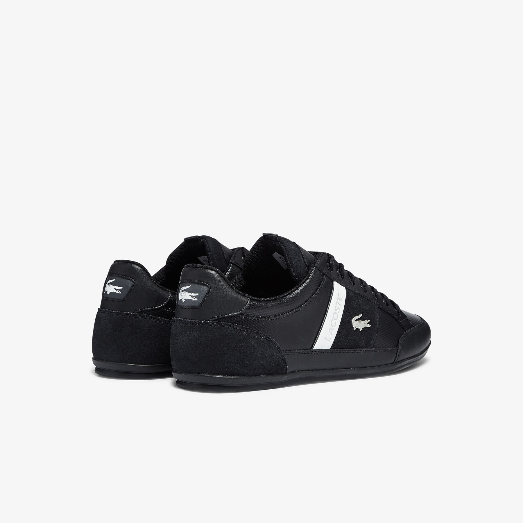 lacoste men s chaymon leather and suede trainers