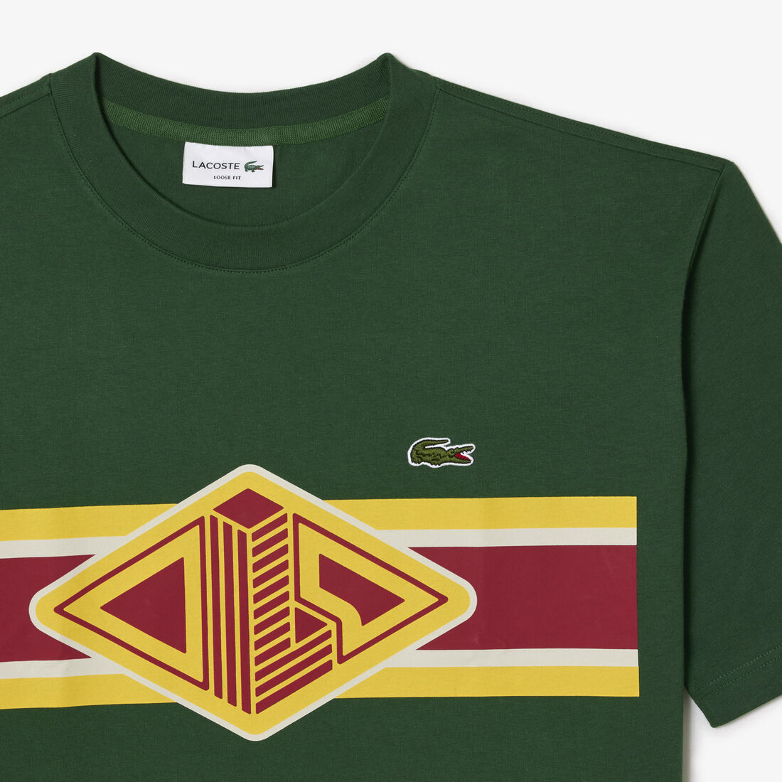 Men's Lacoste Round Neck Loose Fit Printed T-shirt Men's Lacoste Round Neck Loose Fit Printed T-shirt