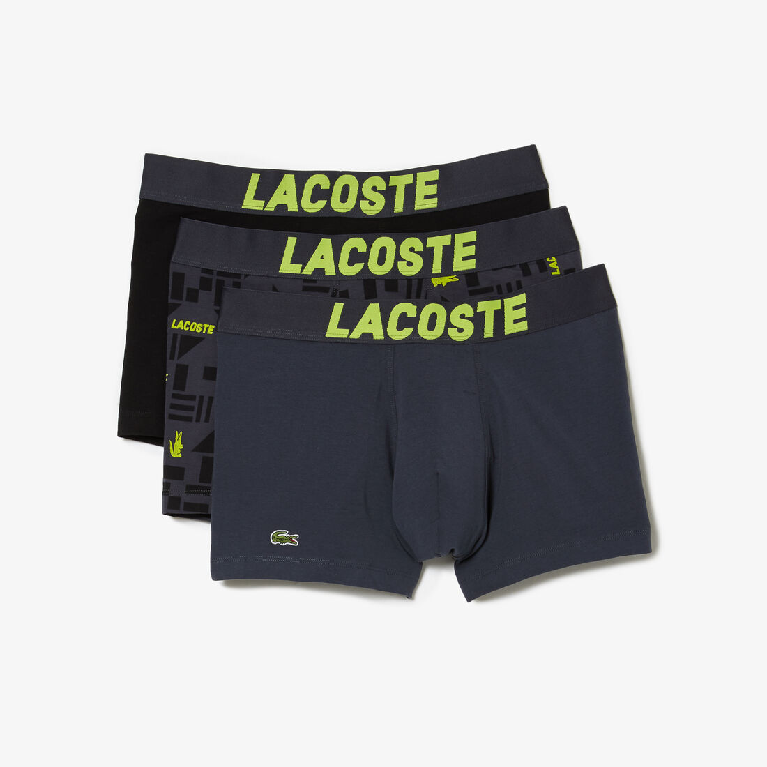 طقم بوكسر لاكوست بطبعة بحرية للرجال، 3 قطع