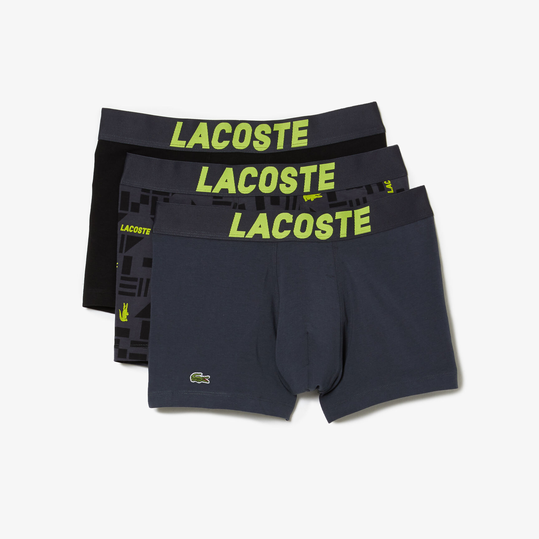 طقم بوكسر لاكوست بطبعة بحرية للرجال، 3 قطع