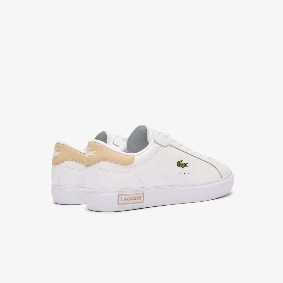 حذاء رياضي باوركورت نسائي مصنوع من الجلد Women's Powercourt Logo Tongue Leather Trainers - 47SFA0071-2J8