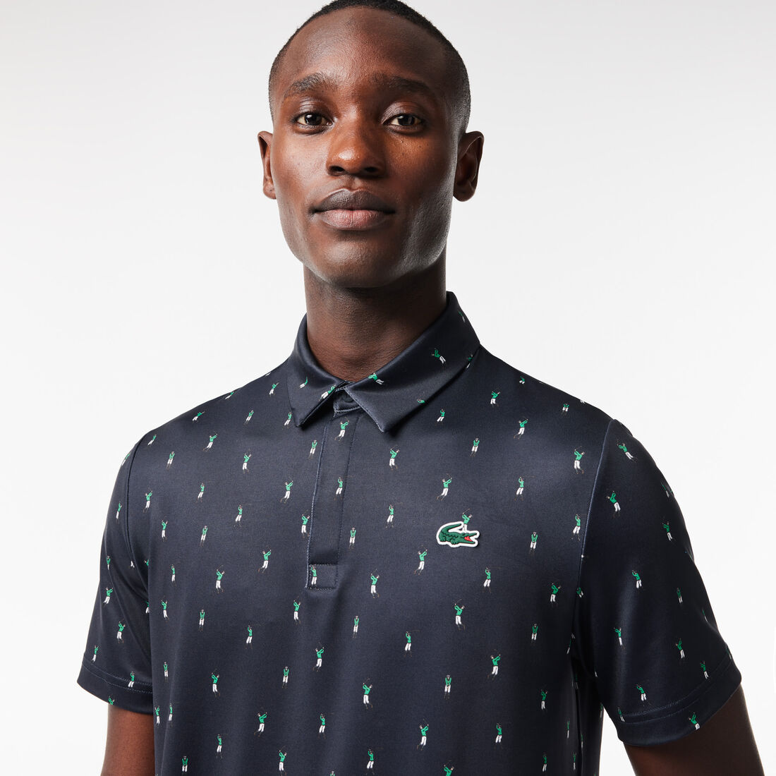 Men's Lacoste Golf Printed Recycled Polyester Polo Shirt - DH5175-00-RIJ