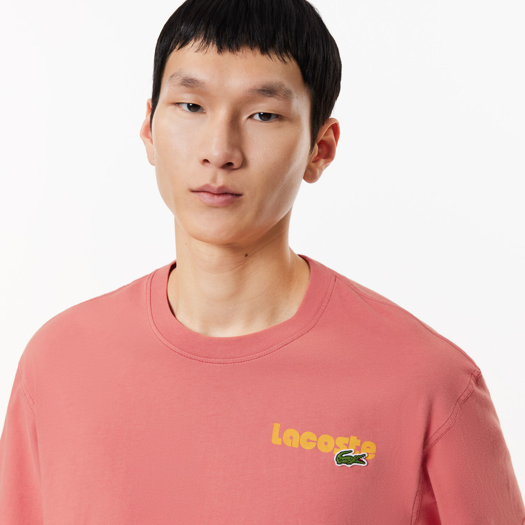 Washed Effect Ombré Lacoste Print T-shirt Washed Effect Ombré Lacoste Print T-shirt - TH7544-00-ZV9
