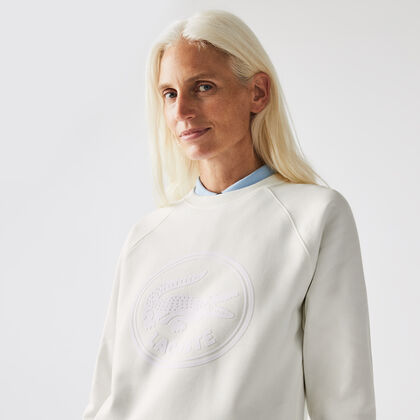 Women’s 3d Logo Organic Cotton Fleece Sweatshirt