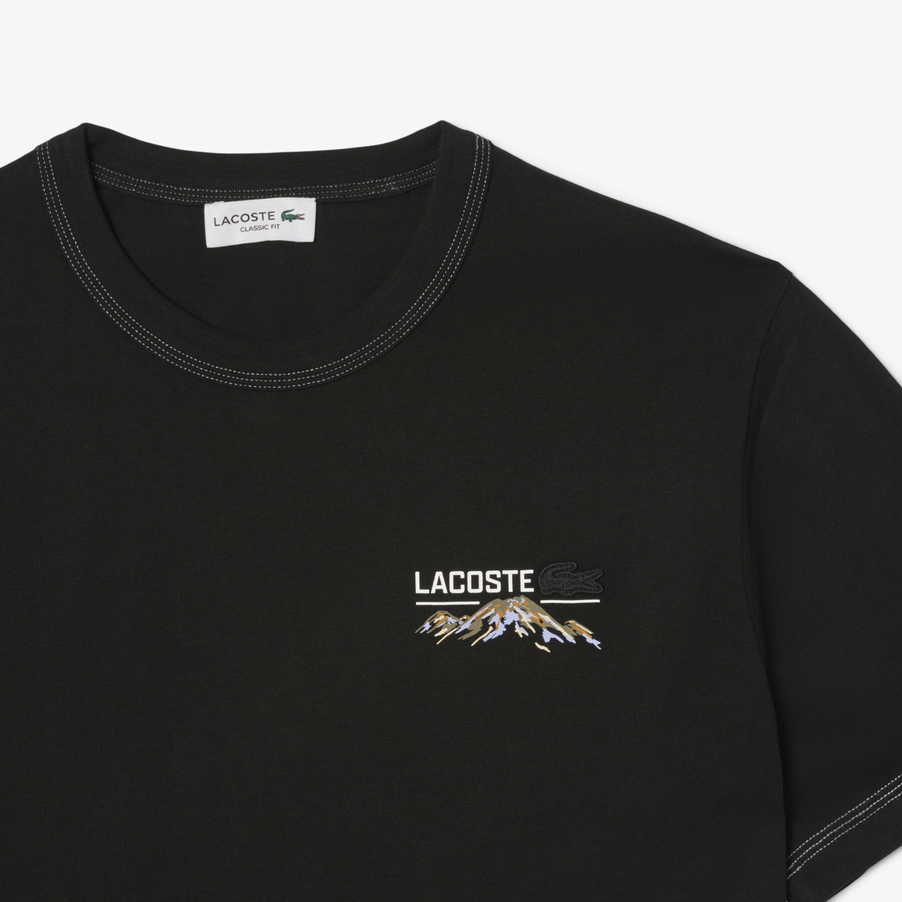 lacoste multi print jersey t shirt