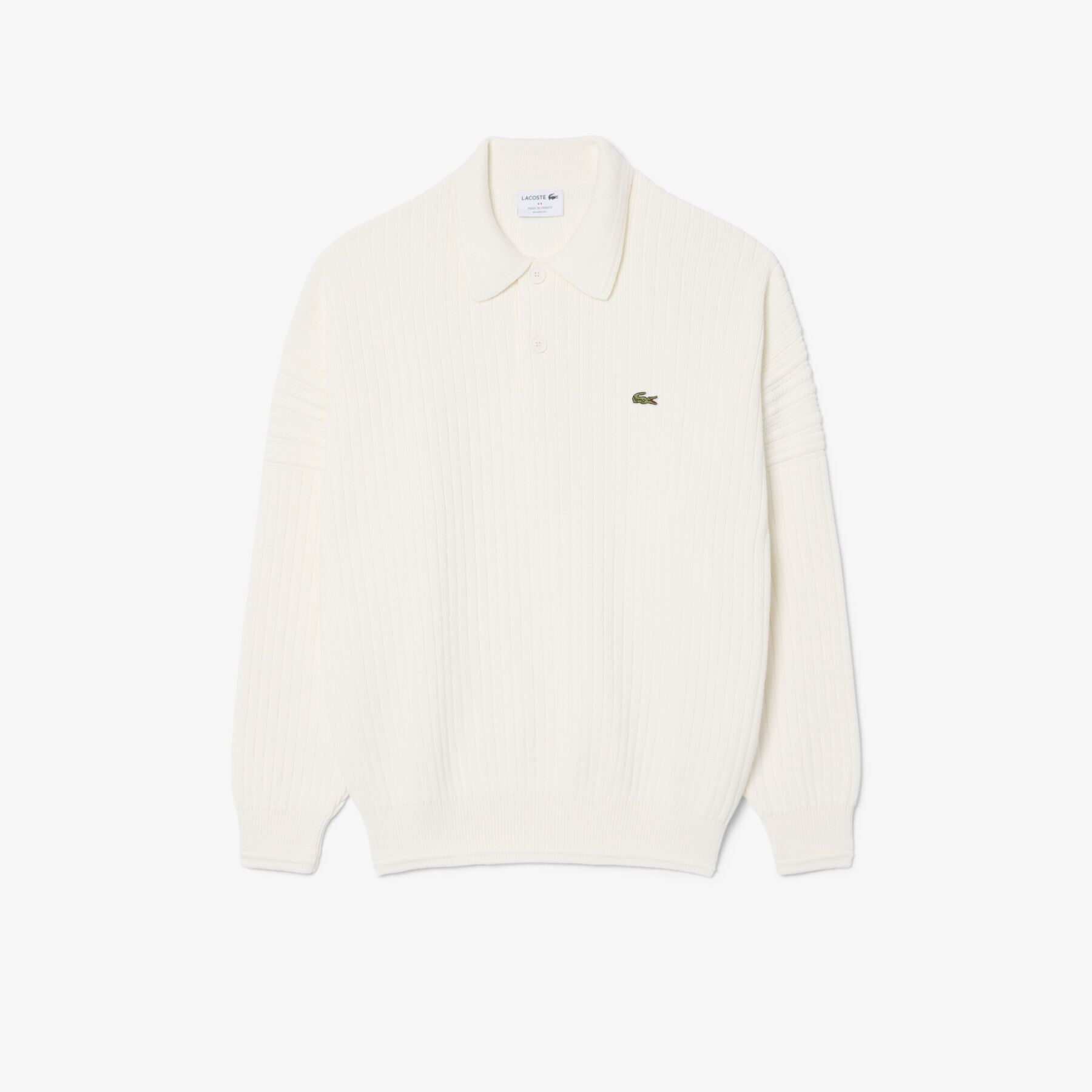 French Made Cotton Polo Collar Sweater lacoste french made cotton polo collar sweater