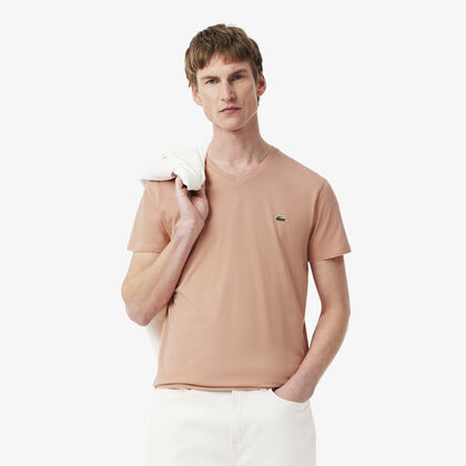 Lightweight Cotton Pima V Neck T-shirt