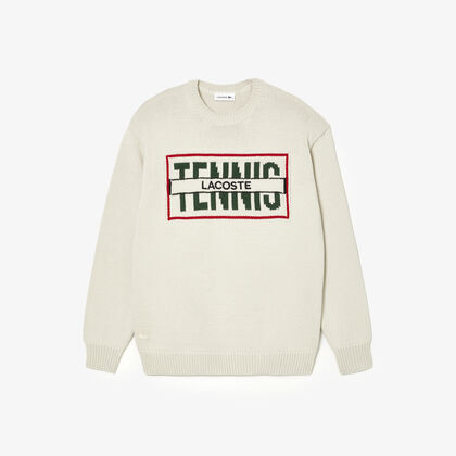 Loose Fit Cotton Blend Jacquard Embroidered Sweater