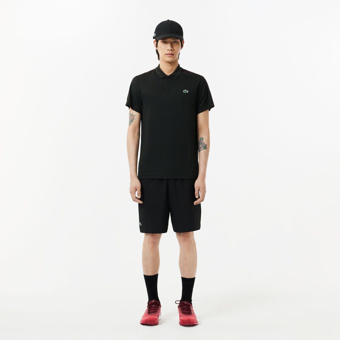 قميص بولو للتنس مخطط بشعار الماركة فائق الجفاف Ultra-Dry Monogram Stripe Tennis Polo Shirt - DH2557-00-031