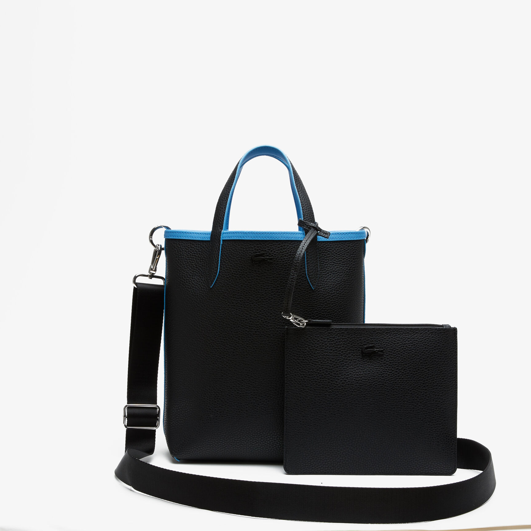 حقيبة يد لاكوست بوجهين بشعار التمساح الشهير للنساء حقيبة يد لاكوست بوجهين بشعار التمساح الشهير للنساء