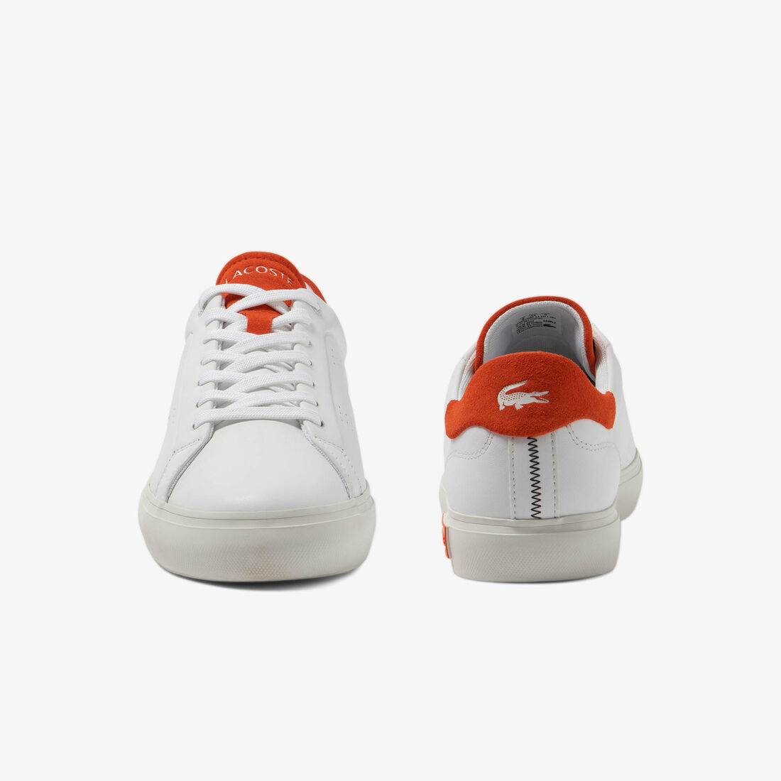 سنيكرز باور كورت 2.0 جلد بلمسة لونية برتقالية للرجال Men's Powercourt 2.0 Orange Leather Trainers - 46SMA0021-1U2