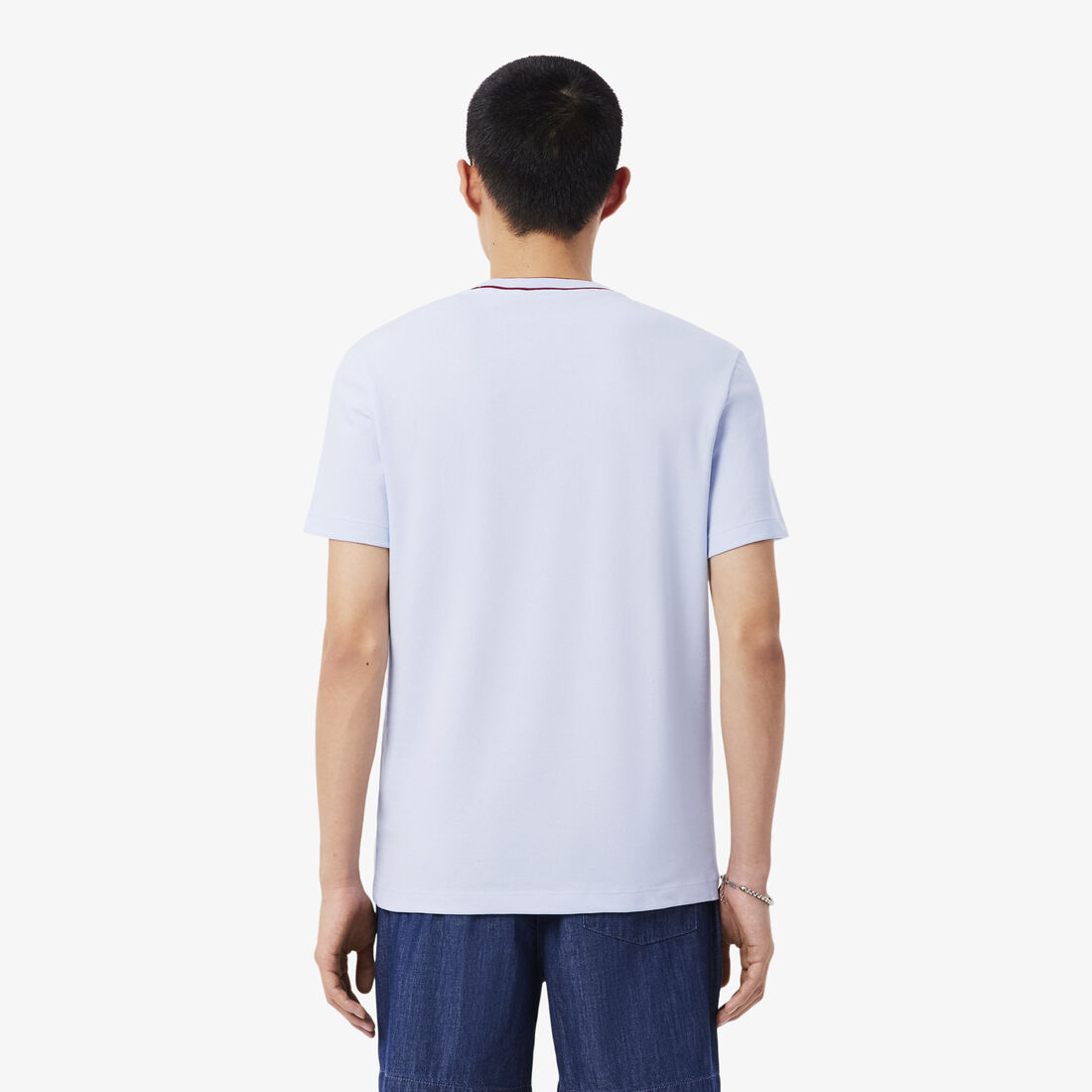 تي شيرت بياقة مخططة من بيكيه Stretch Pique Stripe Collar T-shirt - TH8174-00-J2G