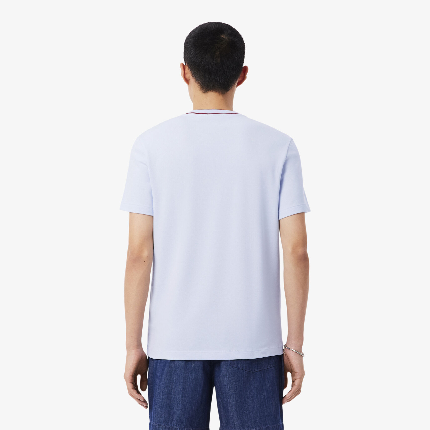 تي شيرت بياقة مخططة من بيكيه Stretch Pique Stripe Collar T-shirt - TH8174-00-J2G