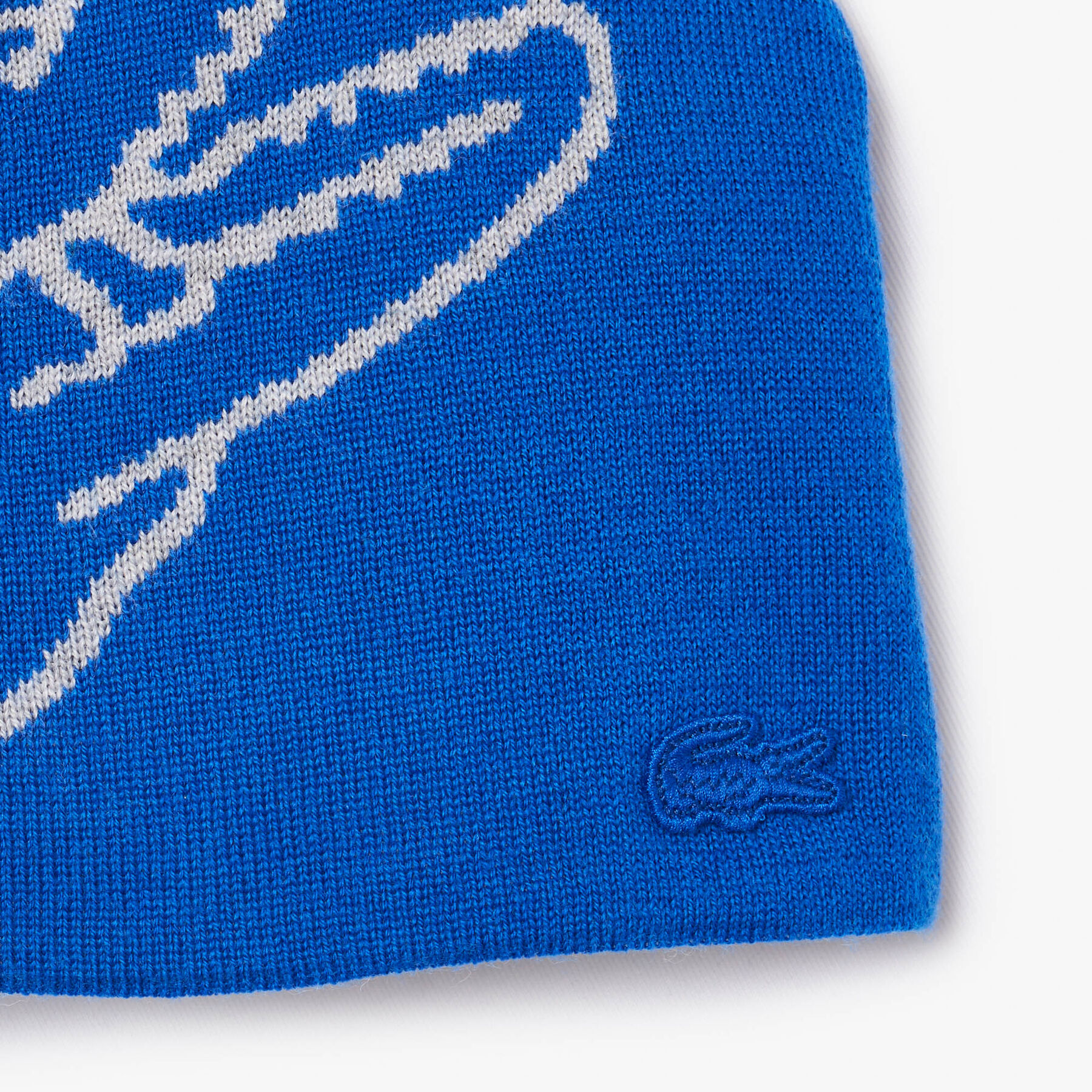 lacoste wool jacquard crocodile beanie