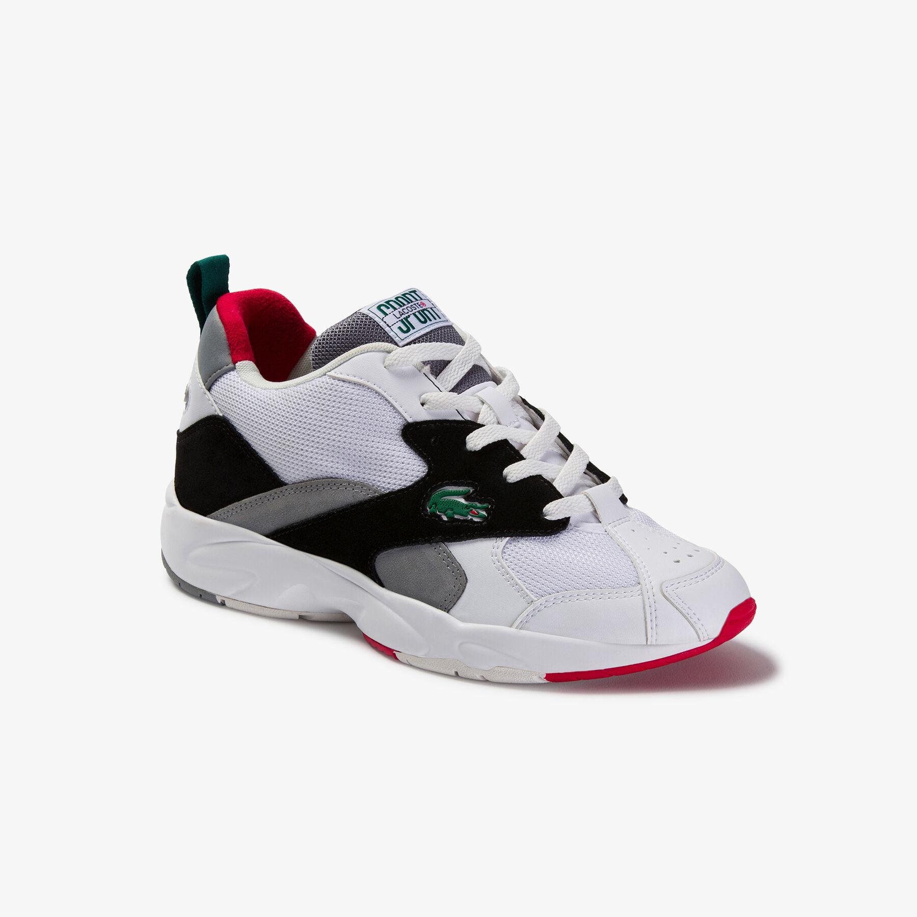 lacoste men s storm 96 textile and synthetic trainers