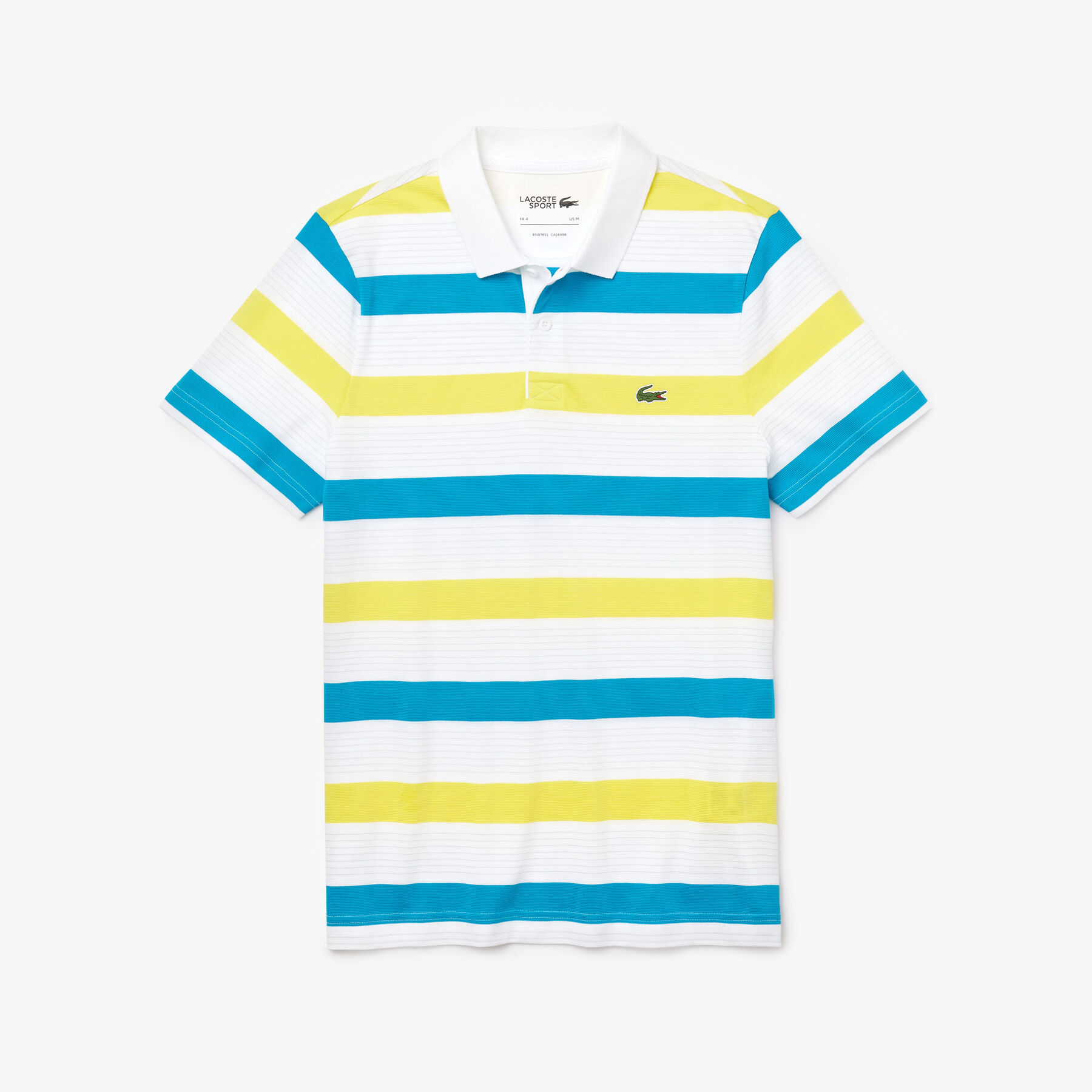 قميص بولو من مجموعة Lacoste SPORT مخطط ومحيك من قطن فائق الخفة للرجال لاكوست قميص بولو من مجموعة lacoste sport مخطط ومحيك من قطن فائق الخفة للرجال