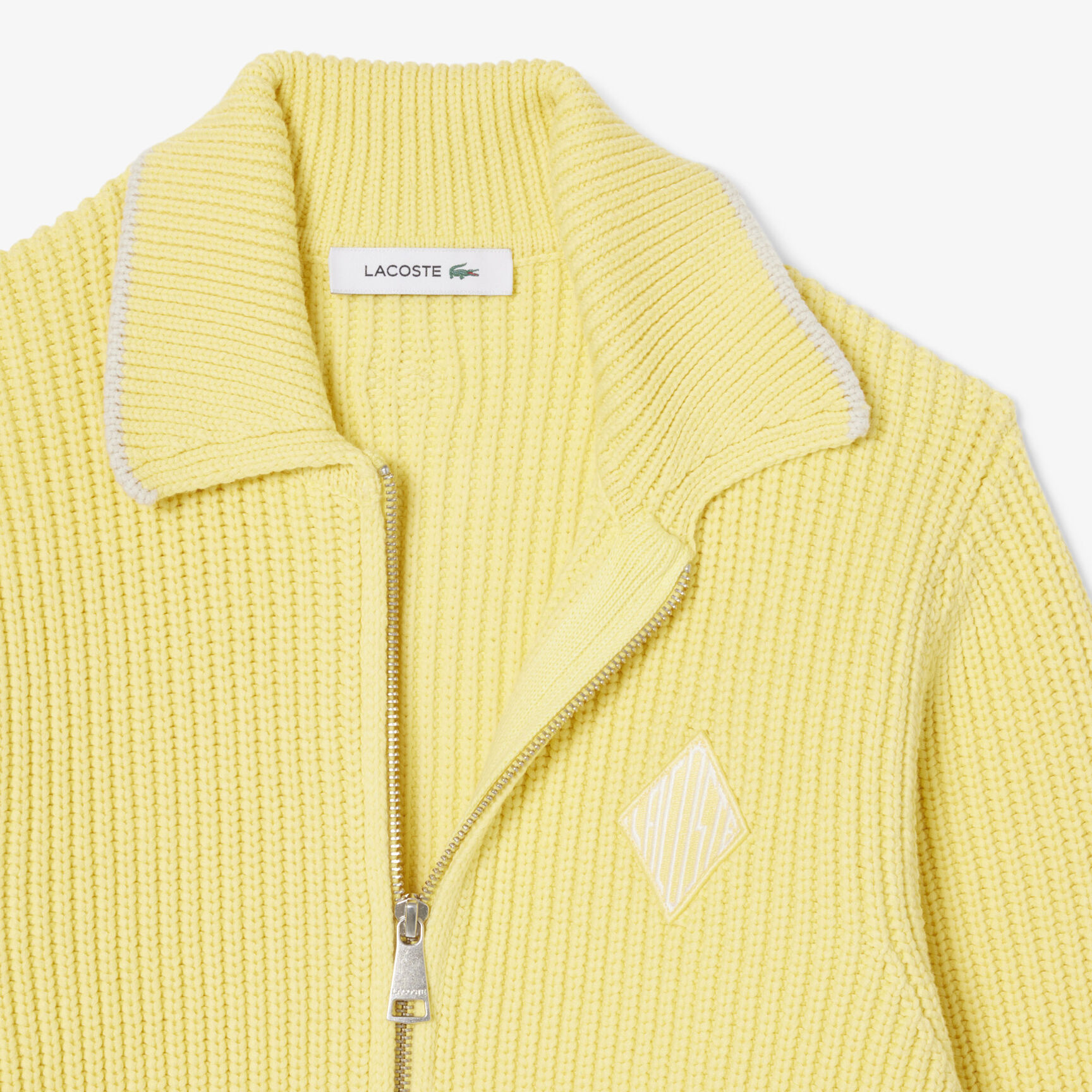 Zipped Cotton Badge Accent Sweater Zipped Cotton Badge Accent Sweater - AF9858-00-107