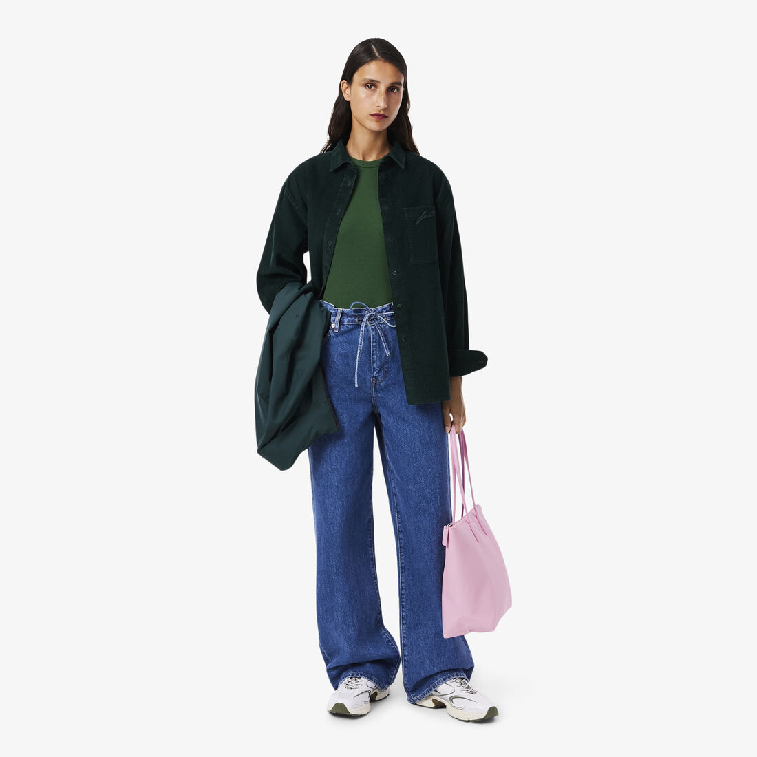 تي شيرت قطني مضلع بقصة ضيقة Slim Fit Ribbed Cotton T-shirt - TF5538-00-132