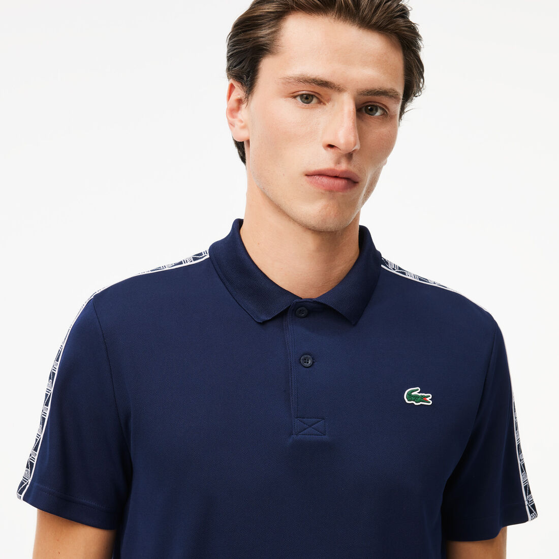 قميص بولو للتنس مخطط بشعار الماركة فائق الجفاف Ultra-Dry Monogram Stripe Tennis Polo Shirt - DH2557-00-166