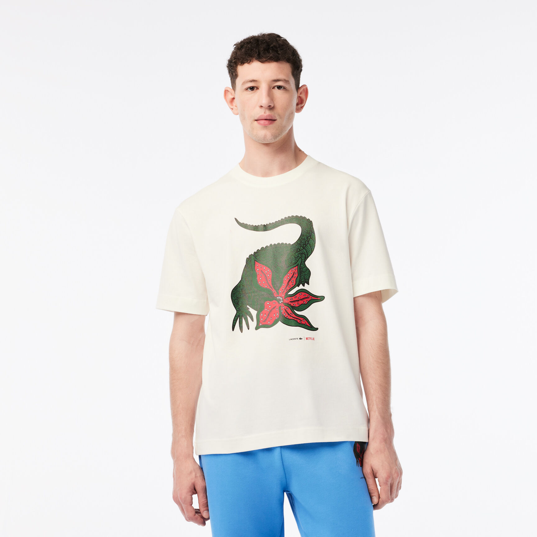 تيشيرت قطن عضوي للرجال مجموعة Lacoste x Netflix