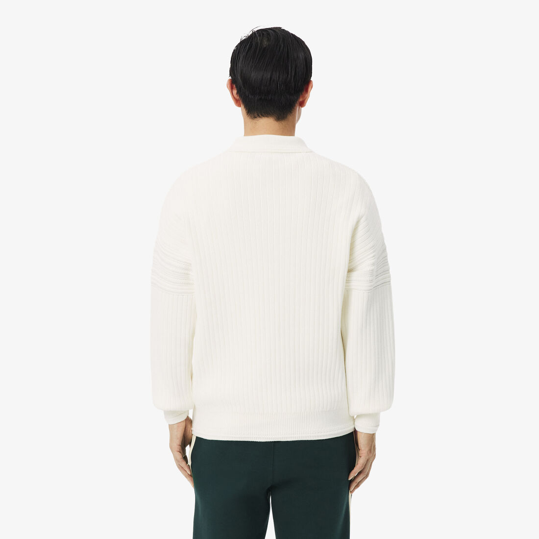 French Made Cotton Polo Collar Sweater lacoste french made cotton polo collar sweater