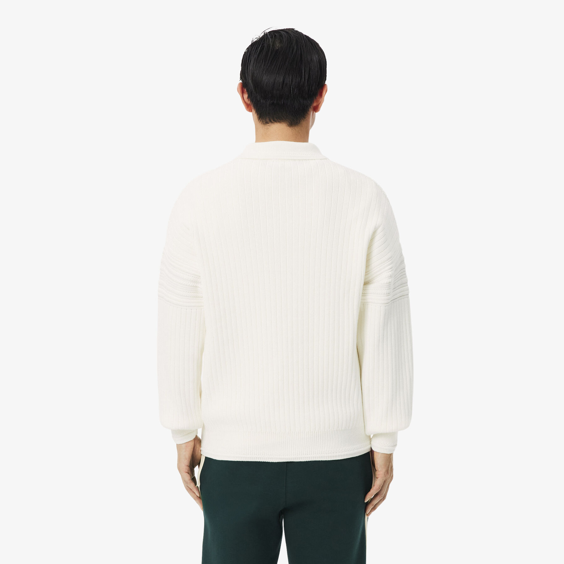 French Made Cotton Polo Collar Sweater lacoste french made cotton polo collar sweater