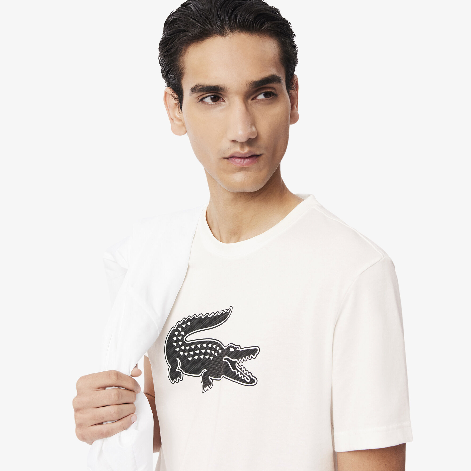 LASTNEST ホワイトTシャツ Ultra Dry XXL Logo Sport T-shirt, White/Black | LACOSTE UAE